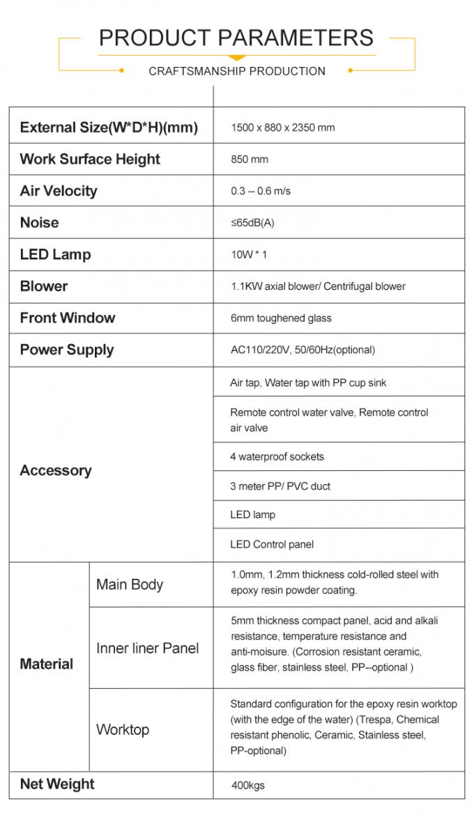 Sistema de filtro de carbono activado Capó de humo de laboratorio en venta con características personalizadas 1