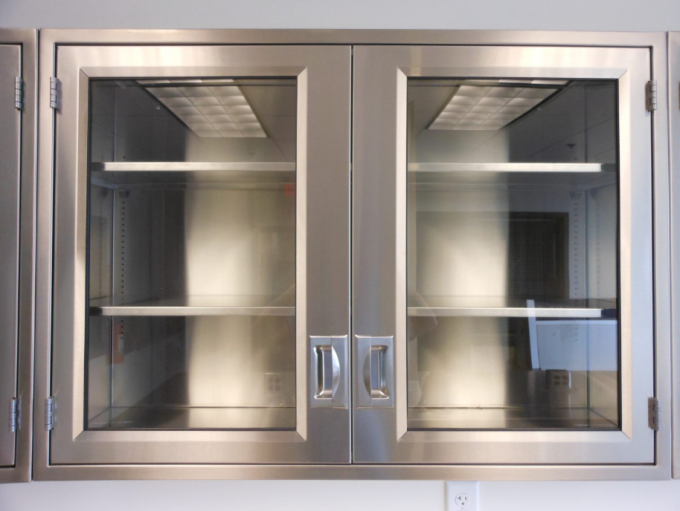 Piso de acero inoxidable del banco de laboratorio de la escuela - montó el álcali resistente 8