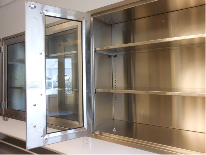 Piso de acero inoxidable del banco de laboratorio de la escuela - montó el álcali resistente 7