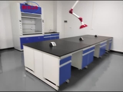 Banco de madera de los muebles del laboratorio de la ciencia todo el marco de acero para el laboratorio químico