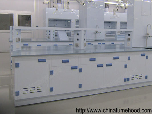 Banco blanco de la resina del formaldehído del fenol de los muebles del laboratorio de química con el gabinete de los PP