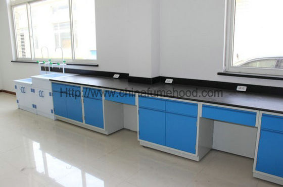 Buen precio Los muebles de acero modificados para requisitos particulares del laboratorio del color, laboratorio de los tops de la resina de epoxy presentan bancos de trabajo en línea
