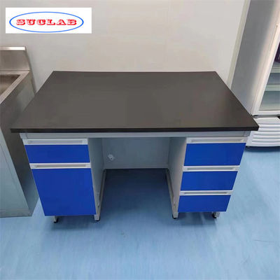 Buen precio Muebles de laboratorio azules diseñados con 4 ruedas y número de ruedas según el dibujo en línea