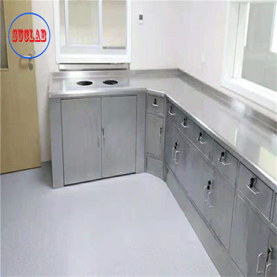 Buen precio Banco de laboratorio de acero inoxidable duradero para un trabajo de laboratorio eficiente como puertas de dibujo / estanterías en línea