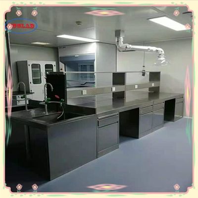 Buen precio 1500*750*900MM Banco de laboratorio de acero inoxidable diseñado para laboratorios en línea