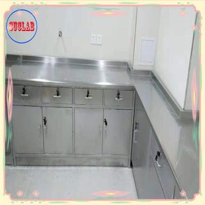 Buen precio Número de tiradores como el dibujo de acero inoxidable pulido banco de laboratorio con estructura integral en línea