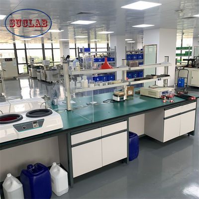 Buen precio Estructura de acero de madera Química Laboratorio de trabajo de mesa para estaciones de trabajo eficientes Diseño de muebles de laboratorio en línea