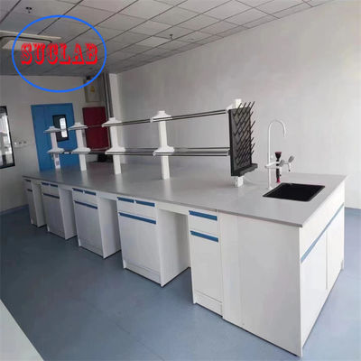 Buen precio Banco de laboratorio de química Fabricantes de muebles de laboratorio Reajentes de estanterías de acero laminado en frío Bancos de laboratorio con estante de vidrio ajustable en línea