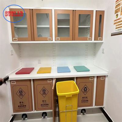 Buen precio Gabinete de almacenamiento de hospital ajustable con deslizador de tres secciones en línea