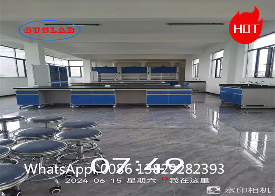 Buen precio Laminado resistente a los productos químicos Laboratorio de Química Banquillo de trabajo Muebles de laboratorio con marco C a prueba de fuego y amplio espacio de almacenamiento en línea