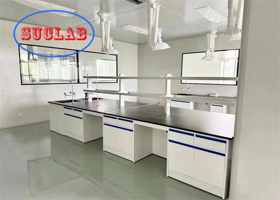 Buen precio Bancos de laboratorio de química Precio Equipado con rieles DTC y encimeras personalizadas en línea