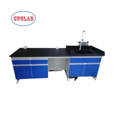 Buen precio Diseño de banco de trabajo de laboratorio de química personalizable con marco en C y gabinetes múltiples en línea