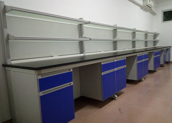 Buen precio Tamaño modificado para requisitos particulares muebles de madera del banco de laboratorio con las manijas antis de la corrosión en línea