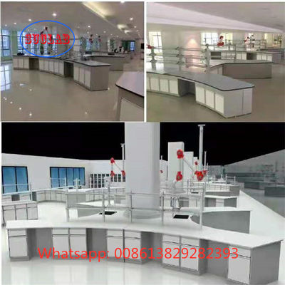 Buen precio Color blanco de Multiscene de química del CE del laboratorio del puesto de trabajo durable de los muebles en línea