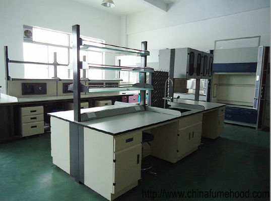 Buen precio Bancos de laboratorio modificados para requisitos particulares de ciencia 2 capas el reactivo del marco de acero del estante H/C en línea