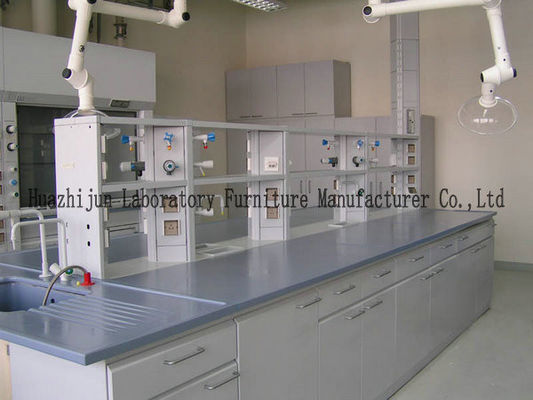 Buen precio los muebles de acero del laboratorio del grueso de 1.0m m, laboratorio resistente químico presentan puestos de trabajo en línea