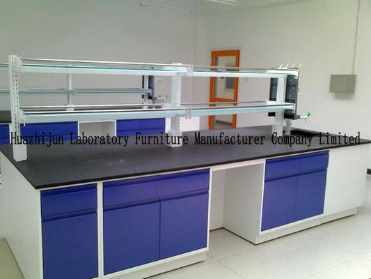 Buen precio Material movible del acero del banco 1.0m m de la isla del laboratorio con la emergencia Eyewasher en línea