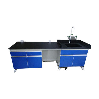 Buen precio Fabricantes de madera azules de los muebles del laboratorio de Worktop de la resina de epoxy para el laboratorio químico usando en línea