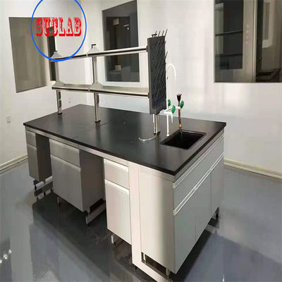 Buen precio Acero blanco azul modificado para requisitos particulares y fabricantes de madera de Workench del laboratorio de los muebles del laboratorio de química en línea