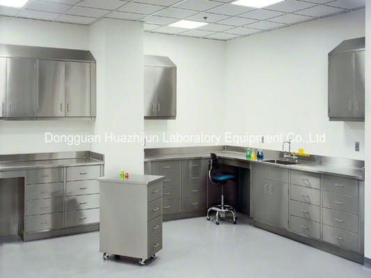 Buen precio Pies ajustables de acero inoxidables de los muebles del laboratorio de la química con 2 capas del estante el reactivo en línea