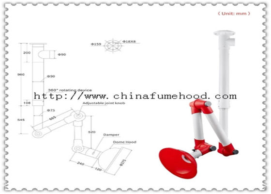Buen precio El techo flexible del laboratorio de gama alta agota la aleación de Hood Fume Extractor With Aluminum en línea