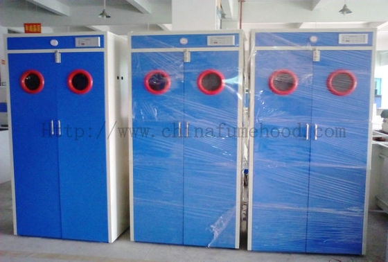 Buen precio Armarios de almacenamiento de laboratorio de acero completo, armarios de seguridad para cilindros de gas azul en línea