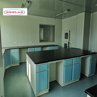 Buen precio Actualice su laboratorio con el banco de laboratorio de química - 4 ruedas 2 cajones 2 estanterías en línea