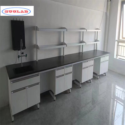 Buen precio Como banco de laboratorio de química de dibujo banco de trabajo de laboratorio con estantes y cajones en línea
