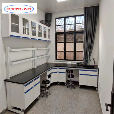 Buen precio Como el dibujo de laboratorio de química banco de trabajo con número de agujeros compartimentos y estantes en línea