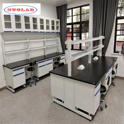 Buen precio Bancos de trabajo espaciosos de laboratorio de química con cerraduras como dibujo para la organización en línea