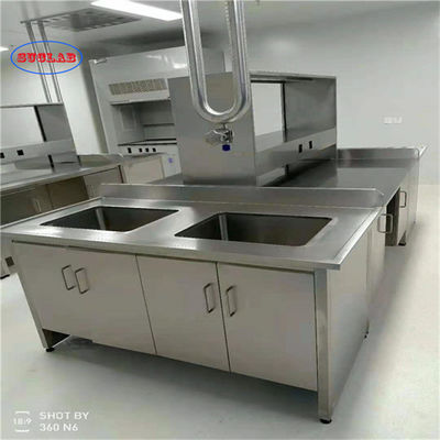 Buen precio Banco de laboratorio de acero inoxidable pulido con conexión de pernos - acabado de plata en línea