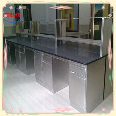 Buen precio Como dibujo número de estanterías Banco de laboratorio de acero inoxidable con estructura integral en línea