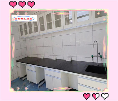 Buen precio Banco de laboratorio de química personalizable con fregaderos inserción mango de aleación de aluminio para el hospital en línea