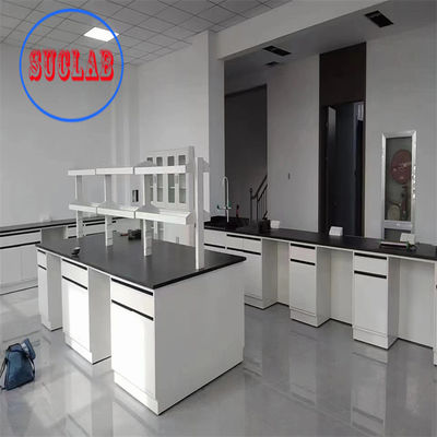 Buen precio Bancos de trabajo de laboratorio de alta funcionalidad Manilla lineal sin soldar y toma a prueba de salpicaduras en línea
