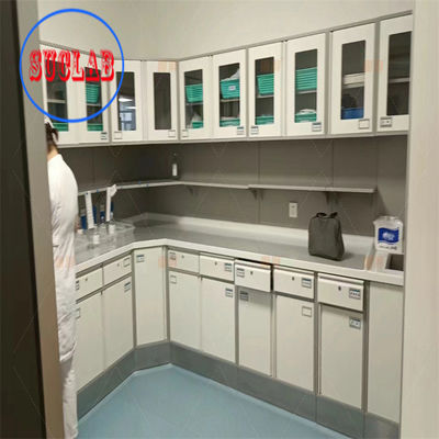 Buen precio Bancos de trabajo de laboratorio de estantería de vidrio ajustable con cajones - Solución ideal para el estante de reactivos en línea
