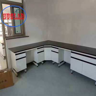 Buen precio 1500*750*900MM Laboratorio de Química de Metales de Madera Banquillo de trabajo Piernas de altura ajustable en línea