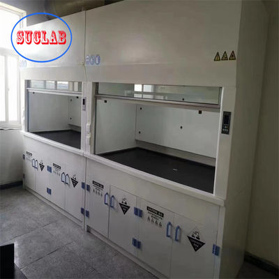 Buen precio Tamaño personalizado Armario de humo de laboratorio blanco azul con lavaplatos húmedos en línea