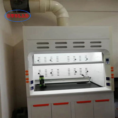 Buen precio Capuchón de humo de laboratorio montado en la pared con depósito de lavado con flujo de aire horizontal de bajo ruido en línea