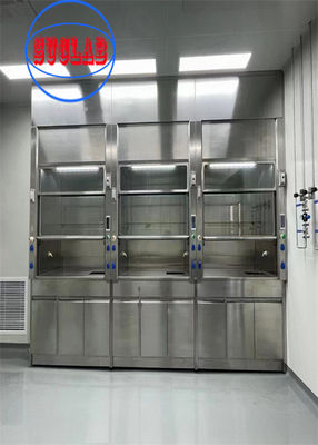 Buen precio Eficiencia de ventilación Laboratorio con conductos Capó de humo con sistema de seguridad automatizado y luz LED en línea
