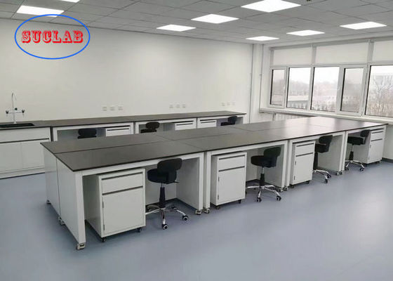 Buen precio Mesa de laboratorio móvil personalizada con gabinete móvil blanco para uso en laboratorios universitarios en línea