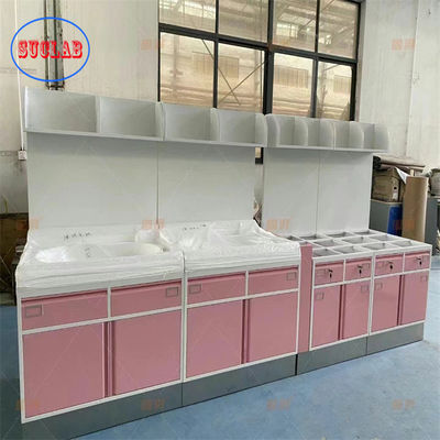 Buen precio Tres secciones deslizador de pared montado gabinetes dentales Solución muebles de hospital en línea