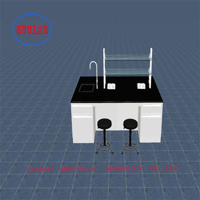 Buen precio Epoxi Resina Química Banco de laboratorio Fabricantes con gabinete de acero de madera en línea