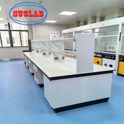 Buen precio Muebles de laboratorio de química de acero integrado con gabinetes de diseño moderno fácil de instalar / función de almacenamiento en línea