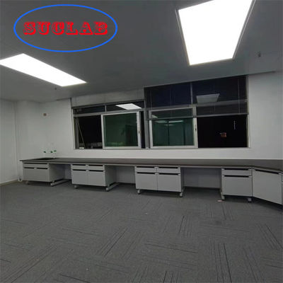 Buen precio Materiales de muebles de laboratorio de madera con armarios múltiples de laminado resistente a productos químicos en línea