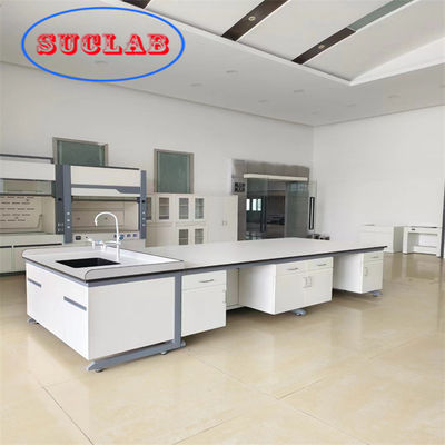 Buen precio Banco de trabajo de laboratorio de química Hong Kong con armarios múltiples de resina fenólica laminada resistente al fuego en línea