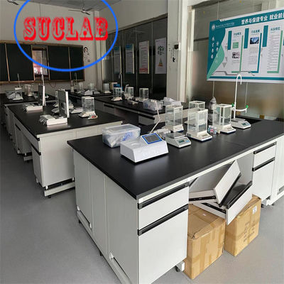 Buen precio Laboratorio de Química Resistente a Química Banco de Trabajo Laboratorio de Madera Trabajo de casos con gabinetes múltiples en línea