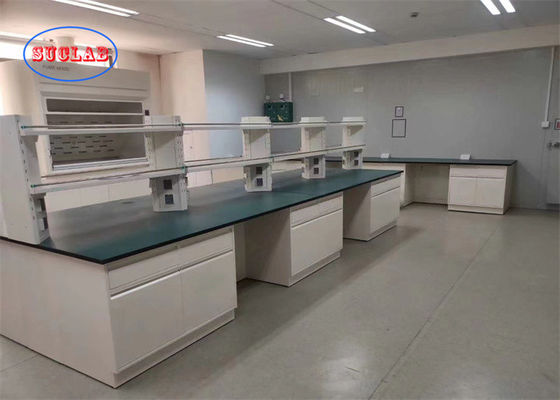 Buen precio Banco de laboratorio de química personalizable fabricantes de China con DTC 16-pulgadas de tren de agua de agua epoxi recubrido grifo de aluminio mango en línea