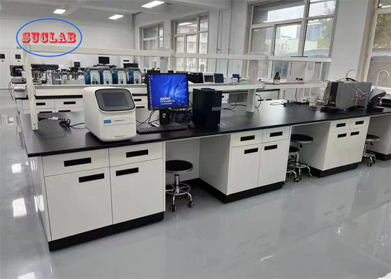Buen precio Banco de laboratorio multifuncional de Malasia con enchufe a prueba de salpicaduras y fregadero de resina de PP/cerámica/epoxi en línea