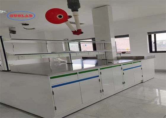 Buen precio Full Steel Chemistry Laboratory Bench Laboratory Casework Hong Kong con el fregadero Pp y el sistema de ferrocarril silencioso en línea