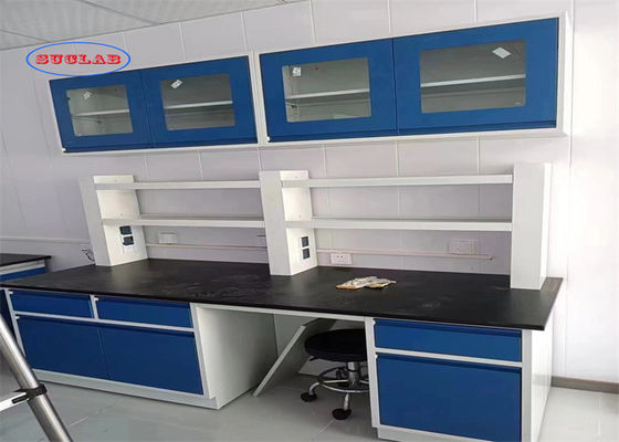 Buen precio Silent Rail Química Banco de laboratorio Muebles de laboratorio Malasia con fregadero de resina epoxi y bisagra de acero inoxidable en línea